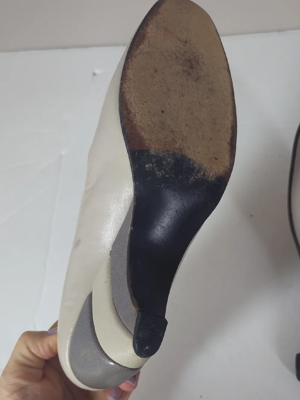 Vintage Stuart Weitzman Heels 8 Leather Sculptural Heel Minimalis - Picture 9 of 9